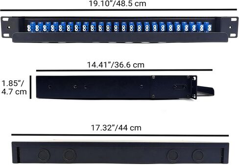 LC-SM 24 Duplex 48 Port Rack Mount Enclosure Box with Splice Trays (Drawer Type Design, Includes 1.2 Meter Pigtail and 24pcs Coupler) Fits for 19" Racks Cabinet in Saudi Arabia