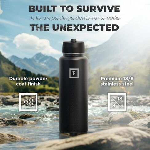 IRON °FLASK Sports Water Bottle - Wide Mouth with 3 Spout Lids - Stainless Steel Sports Water Bottles for Gym and Outdoor - for Men, Women & Kids - Double Wall - Double Walled in Saudi Arabia
