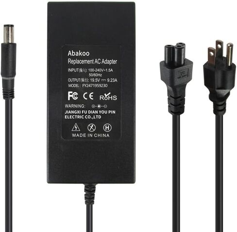 Abakoo جديد 19.5V 9.23A 180W محول التيار المتردد شاحن التيار المتردد متوافق مع Dell Precision M4600 M4700 M6600 M6800 FA180PM111، ADP-180MB B، DA180PM111، 74X5J، 331-1465، 331-1469، 331-7957، 450-1 6903 in Saudi Arabia