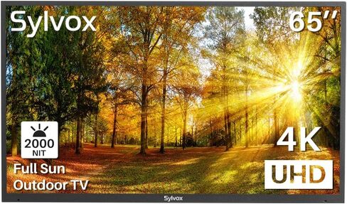 SYLVOX QLED Outdoor TV, 43-inch QLED 4K Weatherproof Television with Google Play and Google Cast Built-in,HDR 10, Dolby Atmos, Voice Remote, 1000nits for Partial Sun Area in Saudi Arabia