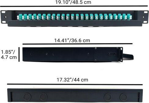 LC-SM 24 Duplex 48 Port Rack Mount Enclosure Box with Splice Trays (Drawer Type Design, Includes 1.2 Meter Pigtail and 24pcs Coupler) Fits for 19" Racks Cabinet in Saudi Arabia