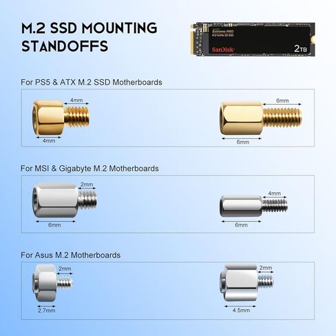 مجموعة براغي تثبيت اللوحة الأم M.2 SSD، مجموعة متنوعة من براغي الكمبيوتر 430 قطعة لمحرك الأقراص الصلبة SSD HDD وهيكل مروحة الكمبيوتر ومصدر طاقة الرسومات ATX، لإصلاح تركيب الكمبيوتر الشخصي بنفسك in Kuwait