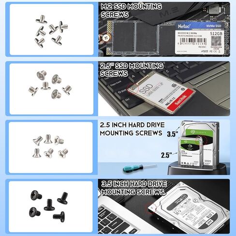 مجموعة براغي تثبيت اللوحة الأم M.2 SSD، مجموعة متنوعة من براغي الكمبيوتر 430 قطعة لمحرك الأقراص الصلبة SSD HDD وهيكل مروحة الكمبيوتر ومصدر طاقة الرسومات ATX، لإصلاح تركيب الكمبيوتر الشخصي بنفسك in Kuwait