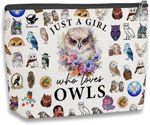 Owls Gifts for Women Owl Makeup Bag Owl Accessories Birthday Christmas Gifts for Girls Best Friend Sister Just A Girl Who Loves Owls Travel Toiletry Makeup Organizer Zipper Pouch in Saudi Arabia