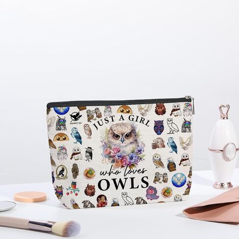 Owls Gifts for Women Owl Makeup Bag Owl Accessories Birthday Christmas Gifts for Girls Best Friend Sister Just A Girl Who Loves Owls Travel Toiletry Makeup Organizer Zipper Pouch in Saudi Arabia