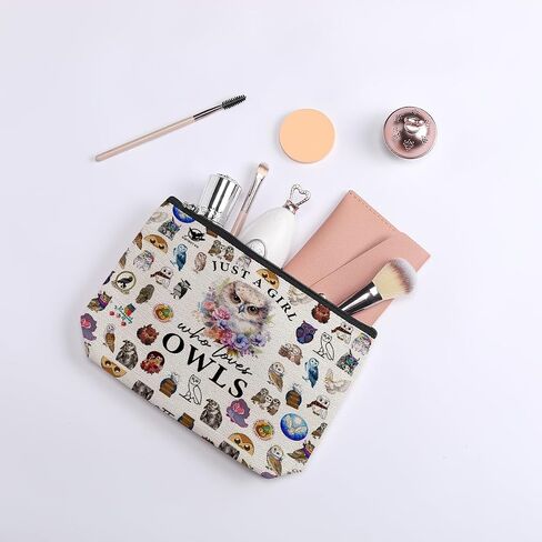 Owls Gifts for Women Owl Makeup Bag Owl Accessories Birthday Christmas Gifts for Girls Best Friend Sister Just A Girl Who Loves Owls Travel Toiletry Makeup Organizer Zipper Pouch in Saudi Arabia