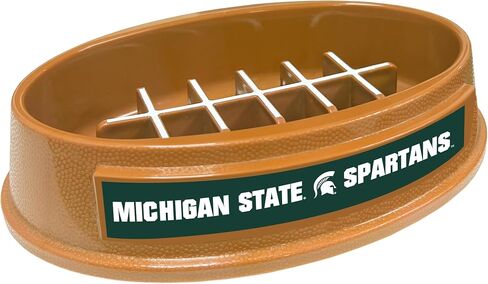 NCAA Super-Bowl - Michigan State Spartans Slow Feeder Dog Bowl. Football Design Slow Feeding Cat Bowl for Healthy Digestion. Non-Slip Pet Bowl for Large & Small Dogs & Cats in Saudi Arabia