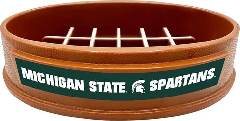 NCAA Super-Bowl - Michigan State Spartans Slow Feeder Dog Bowl. Football Design Slow Feeding Cat Bowl for Healthy Digestion. Non-Slip Pet Bowl for Large & Small Dogs & Cats in Saudi Arabia