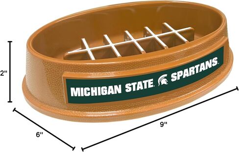 NCAA Super-Bowl - Michigan State Spartans Slow Feeder Dog Bowl. Football Design Slow Feeding Cat Bowl for Healthy Digestion. Non-Slip Pet Bowl for Large & Small Dogs & Cats in Saudi Arabia