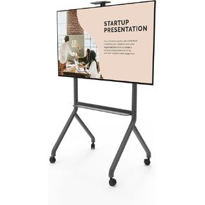 Kanto MTP100 Heavy Duty Height Adjustable Rolling TV Stand / AV Cart for 55" - 100" Screens up to 200 lbs (90.9kg)| Tray & Camera Shelf | VESA sizes from 200x200 to 900x600