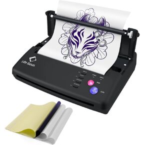 LifeBasis Thermal Copier Tattoo Stencil Transfer Copier Printer Tattoo Transfer Machine with 20 Free Stencil Sheets for Tattoos Black Update Version