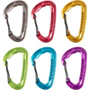 Trango Quantum, Ultralight Double Bent Wiregate Carabiner - Single, Rack Pack, & Mega Rack Pack