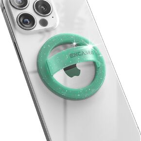 Encased Magnetic Phone Grip Holder (Compatible with MagSafe) Thin Silicone Finger Loop Ring for iPhone (Glitter)