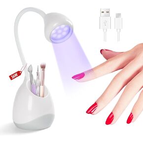 Saviland Rechargeable Nail Led Lamp - 36W Mini U V Light for Gel Nails with Nail Brush Holder Gel X Nail Lamp and Flash Cure Light for Nails Portable U V Lamp for Resin Curing for Home DIY Nail Salon
