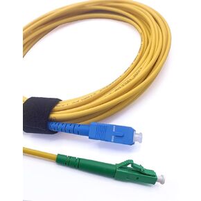 3m /9.84ft Fiber Optic Cable LC/APC to SC/UPC Singlemode Simplex, 9/125μm LSZH Optical Patchcord Yellow 3 Meter