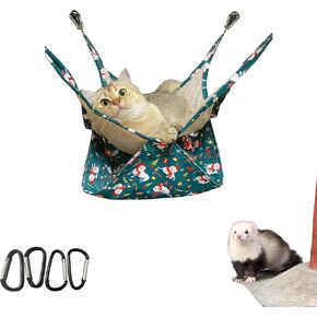 Non-Sticky Breathable Mesh Double Layer Hammock for Ferret, 42cm x 42cm Ferret Sleep Hanging Bed Cage Accessories in Summer, A Wonderful Handmade Gift for Ferret