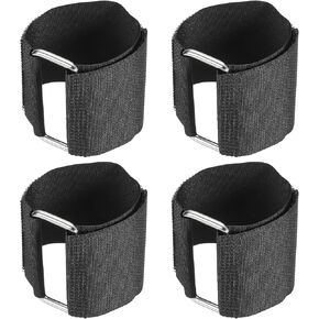 PATIKIL Reusable Cable Ties 20x2inch, 4 Pack Adjustable Hook and Loop Straps Multipurpose Nylon fastening Cord Wrap for Organizer or Storage, Black