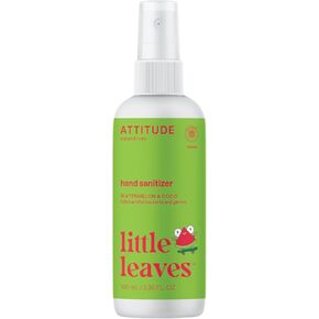 ATTITUDE Hand Sanitizer Spray for Kids, Perfect Travel Size Format, Kills Bacteria and Germs, Vegan and Cruelty-Free, Watermelon & Coco, 3.5 Fl Oz