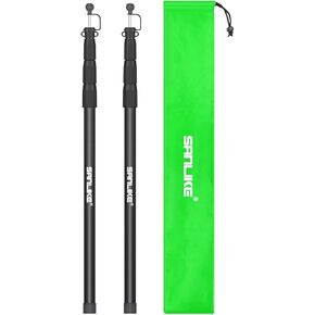 SANLIKE Tent Poles for Tarp, 8.2' Tarp Poles Set of 4, Tent Poles Replacement, Telescoping Pole, Canopy Poles, Camping Poles for Rooftop Tents, Trekking Pole Tent for Rain Fly, Camper, Awning – Black