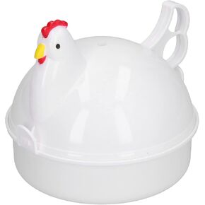 Microwave ChickenShaped Egg Cooker, Micro Wave Hardboiled Eggs Boiler Poacher Steaner Home Kitchen Cooking Cookware Prevent Burns Compact Size Multi Function for Moring Breakfast Brunch DIY