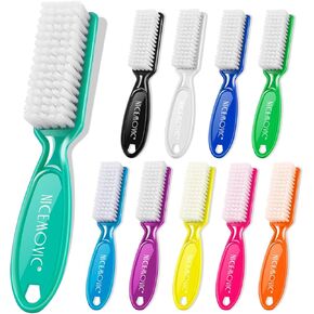 10 Pcs Handle Grip Nail Brush, NICEMOVIC Hand Fingernail Cleaner Brush Manicure Tools Scrub Cleaning Brushes Kit, Use for Toe and Nail Cleaning (Random Colors)