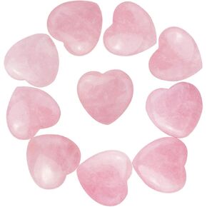 Marrywindix 10 Packs 1 Inch Healing Crystal Natural Amethyst Heart Love Carved Palm Worry Stone Chakra Reiki Balancing
