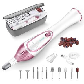 ISTON 36-Piece Professional Manicure & Pedicure Kit, Cordless Nail Drill Machine, 20000RPM,11Pcs Bits, 4 Speed, Electric Nail File Set, Nails Care Kits, Manicure Pedicure Tools, Storage Case