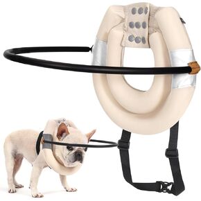 BECEMURU Blind Dog Collar, Blind Dog Cat Harness Guiding Bumper Dog Collar Ring Pet Anti-Collision Ring Protective Device, Adjustable, Lightweight, Help Build Confidence (XS)