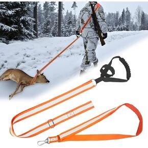 Deer Drag and Harness Heavy Duty Deer Drag Strap with Handle, Orange Reflective Hunting Drag Rope for Deer Hunters Gear Accessories (Hunting Drag Rope X 1)