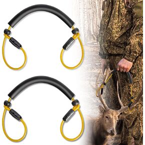 2 Pcs Portable Hunting Deer Drag-19.7" Lightweight Wirerope Deer Game Dragger-Deer Cinch Gambrel for Harness Hunting Gear Deer Puller Prey Transport