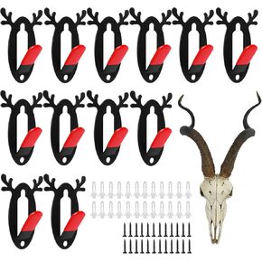 UQM 6 Pack European Mount Skull Hanger, Deer Skull Mount with Silicone Protector, Deer Head Wall Mount with Simple Easy Installation Kits for Indoor and Outdoor Hanging Deer Mule Antelope Coyote