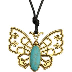 GelConnie Wooden Necklaces for Women Gold Leather Necklace Long Boho Layered Necklace Silver Hippie Choker Necklace Bohemian Jewelry for Women