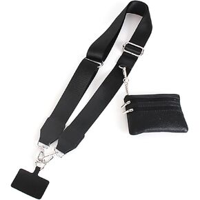Clip and Go Strap for Phone with Wallet Crossbody, Adjustable Phone Strap with Zippered Pouch Suitable for All Phones