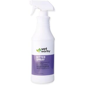 Vet Worthy Bitter Spray for Dogs - Spray to Stop Biting, Licking, and Chewing Furniture, Wood, Plants, and Bandages - Pet Training Spray for Dogs for Indoor and Outdoor - 32oz