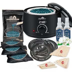 Lifestance Waxing Kit- L2 Digital Wax Warmer Hair Removal Machine- 4 Packs of Wax Beads(14.1 oz total) with 42 Items- Wax Pots Professional for All Hair Types- Eyebrow- Facial- Bikini