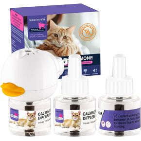 Cat Calming Pheromone Diffuser Reduces Conflict Between Cats Effective Anxiety Relief for Cats & Cat Calming Soothing 48ML 3 Refills Fits All Cats - 3 Pack