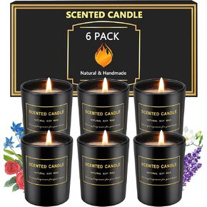 Jeffbaubl 6 Pcs Scented Candles,Aromatherapy Candle for Home Scented,6 Fragrances Jar Candles,Smoke-Free Fragrance Long Lasting Home Scented Candles Gift Set for Women Valentine Birthday Gift,1.8OZ