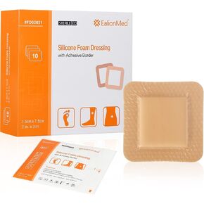Sacral Silicone Foam Dressing with Border for Sacrum Ulcer, Pressure Ulcer, Butt Bed Sore, Size 7''x7''(4.9''x5.3'' Pad), Painless Removal High Absorbency, Bedsore Wound Bandage,5 Pack