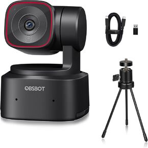 OBSBOT Tiny 2 Lite AI-Powered 4K UHD PTZ Webcam,1/2" CMOS Sensor 4X Digital Zoom AI Auto Tracking with Auto Zoom Gesture Control 2.0, LiveStream for Game/Meeting/Online Educate, W Mini Tripod