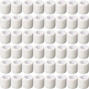 48 Pack Self Adhesive Wrap Bandages Bulk, 2 Inch x 5 Yard Breathable Athletic Tape Self Adherent Cohesive Bandage Tape for Sports, Injuries, Treatment, First Aid Tape Vet Wrap for Pets (Black)