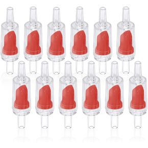 Aquarium Air Pump Check Valve 12PCS Fish Tank One Way Non-Return Check Valve Air Pump Accessories for 3/16 Inch Airline Tubing