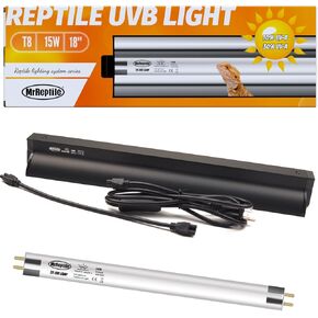 MRREPTILE T8 UVB Reptile Light, 15W 10.0 UVB Lamp for Desert Reptiles, Bearded Dragon UVB Light Bar, UVB Reptile Liner Light Fixture and Tube Bulb