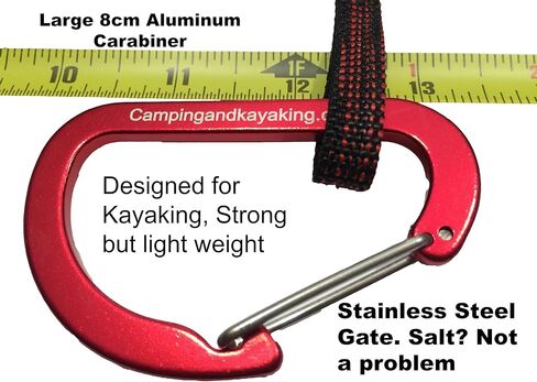 C&K 8 سم، (3.12 بوصة) 4 قطع أو 6 قطع من الألومنيوم مع بوابة من الفولاذ المقاوم للصدأ، مياه مالحة صعبة. مصممة خصيصًا للتجديف بالكاياك - المشي لمسافات طويلة والتخييم، وليس للتسلق. in Kuwait