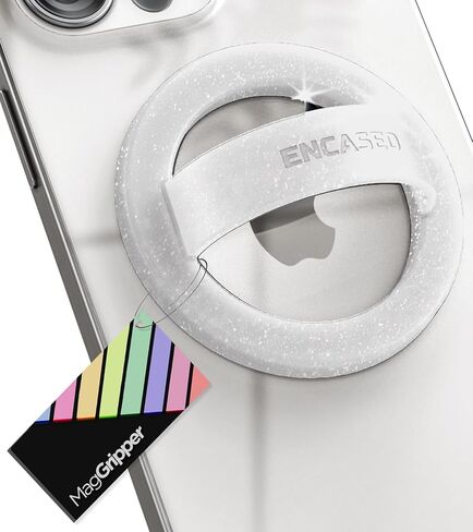 Encased Magnetic Phone Grip Holder (Compatible with MagSafe) Thin Silicone Finger Loop Ring for iPhone (Glitter) in Saudi Arabia