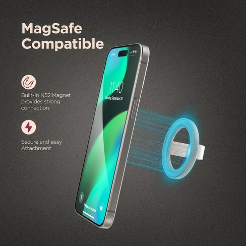 Encased Magnetic Phone Grip Holder (Compatible with MagSafe) Thin Silicone Finger Loop Ring for iPhone (Glitter) in Saudi Arabia