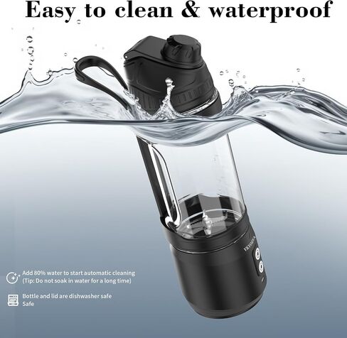 Cordless Portable Blender Rechargeable individual Small Blender for Shakes and Smoothies 24oz BPA Free Personal Blender with Travel Lid Family Travel Gyms Office (Black) in Saudi Arabia