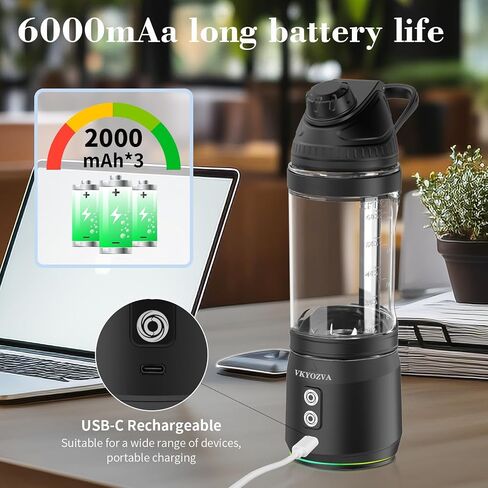 Cordless Portable Blender Rechargeable individual Small Blender for Shakes and Smoothies 24oz BPA Free Personal Blender with Travel Lid Family Travel Gyms Office (Black) in Saudi Arabia