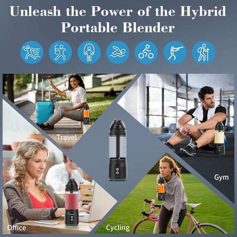 Cordless Portable Blender Rechargeable individual Small Blender for Shakes and Smoothies 24oz BPA Free Personal Blender with Travel Lid Family Travel Gyms Office (Black) in Saudi Arabia