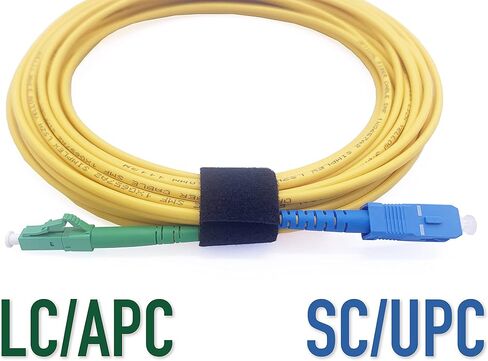 3m /9.84ft Fiber Optic Cable LC/APC to SC/UPC Singlemode Simplex, 9/125μm LSZH Optical Patchcord Yellow 3 Meter in Saudi Arabia