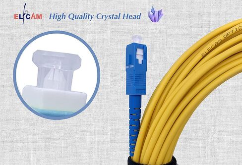 3m /9.84ft Fiber Optic Cable LC/APC to SC/UPC Singlemode Simplex, 9/125μm LSZH Optical Patchcord Yellow 3 Meter in Saudi Arabia